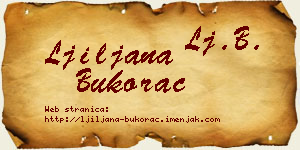 Ljiljana Bukorac vizit kartica